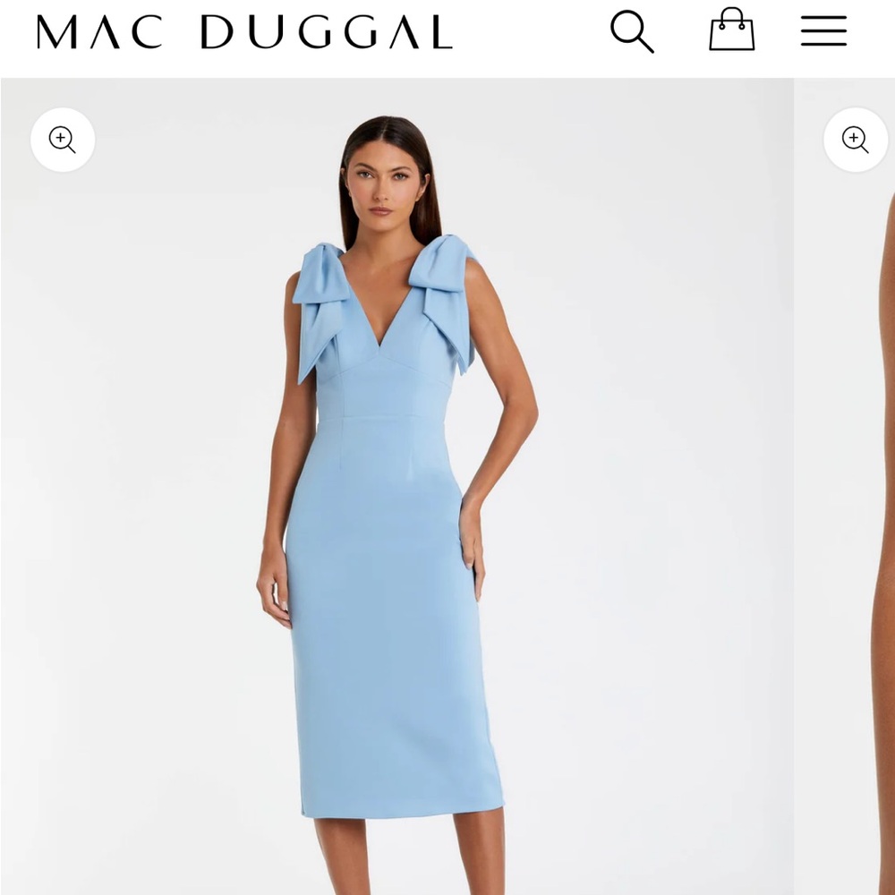 Mac Duggal Crepe Midi Dress